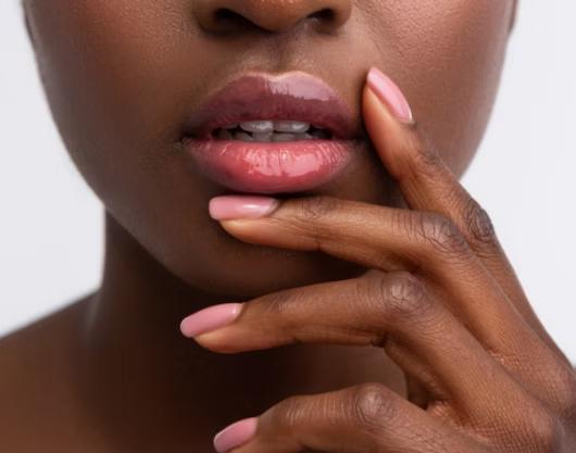 Close-up of beautifully manicured nails
